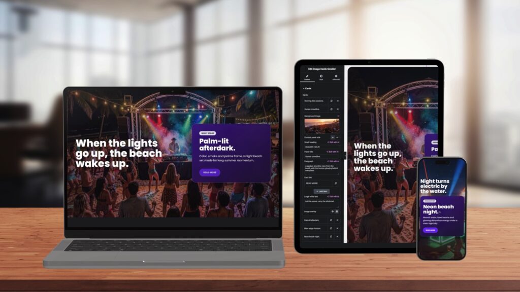 Elementor Widget for GSAP Scrolling Image Cards